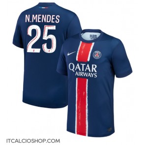 Paris Saint-Germain Nuno Mendes #25 Prima Maglia 2024-25 Manica Corta